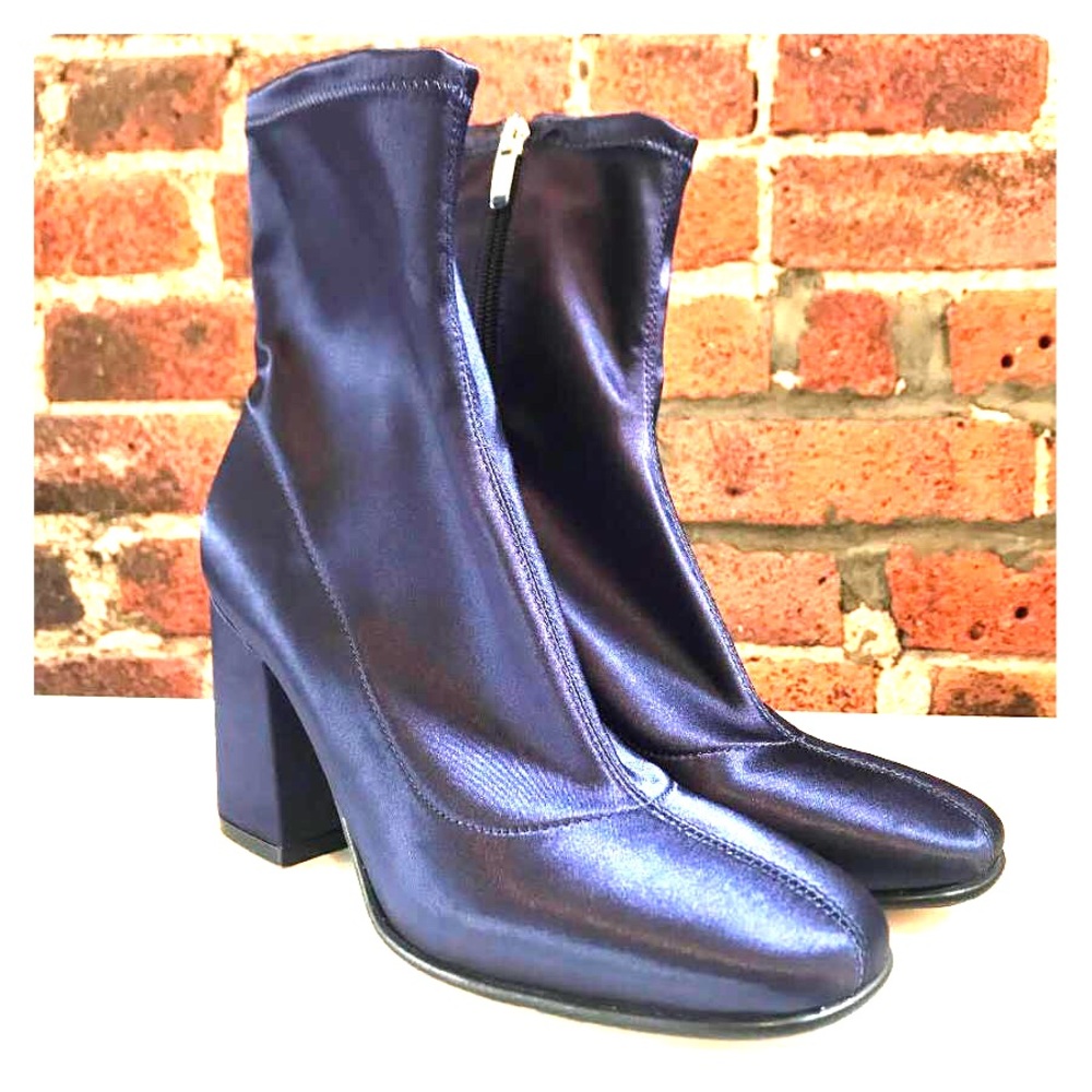 Marc Fisher Satin Blue Booties